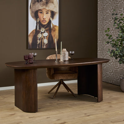 Mangohout eettafel Maré | Bruin | 240 cm