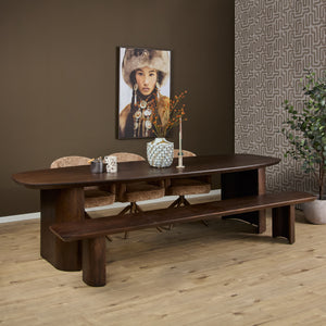 Mangohout eettafel Maré | Bruin | 300 cm