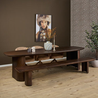 Mangohout eettafel Maré | Bruin | 300 cm