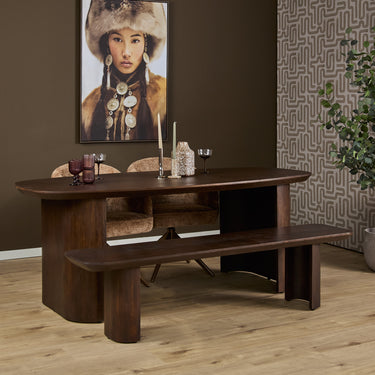 Eetkamerbank Maré bruin | 180 cm