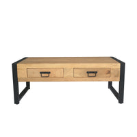 Salontafel Britt 120 cm met twee lades, vooraanzicht