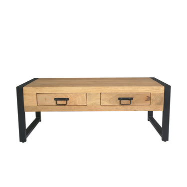 Salontafel Britt 120 cm met twee lades, vooraanzicht
