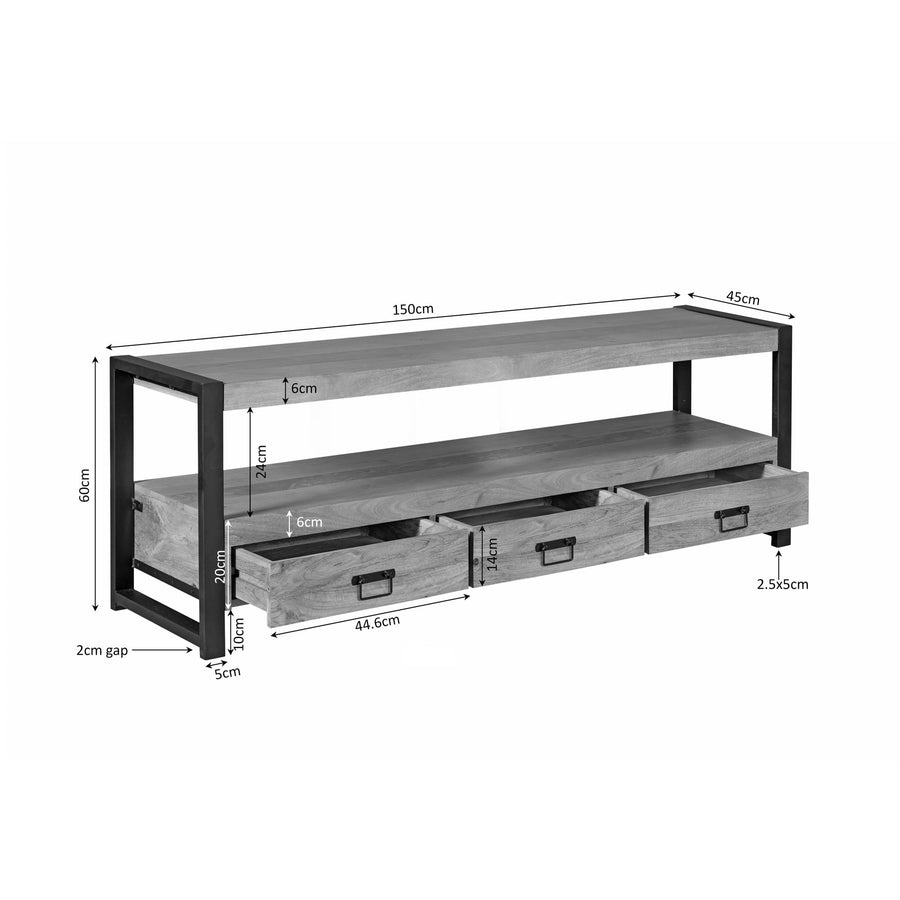 TV unit Britt natural – 150 x 45 x 60 cm