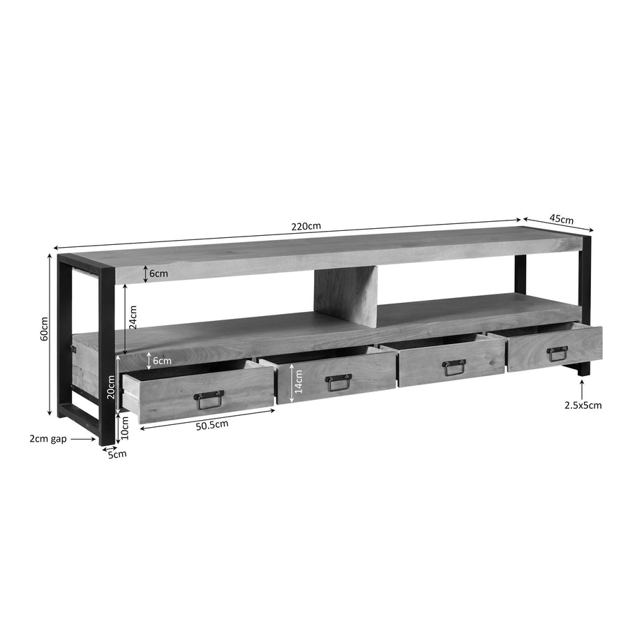 TV Unit Britt Natural – 220 x 45 x 60 cm