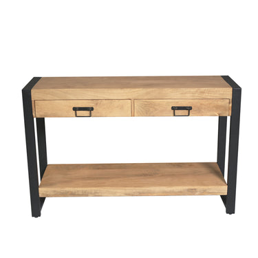 Sidetable Britt 120 cm met twee lades en onderplank, vooraanzicht