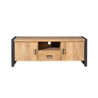 TV-meubel Britt 150 cm met twee deuren, open vak en lade, vooraanzicht