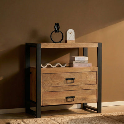 Dressoir Britt naturel met 2 lades | 80 cm