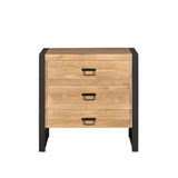 Ladekast Britt naturel 3 lades dressoir - naturel en bruin - Mooier Thuis