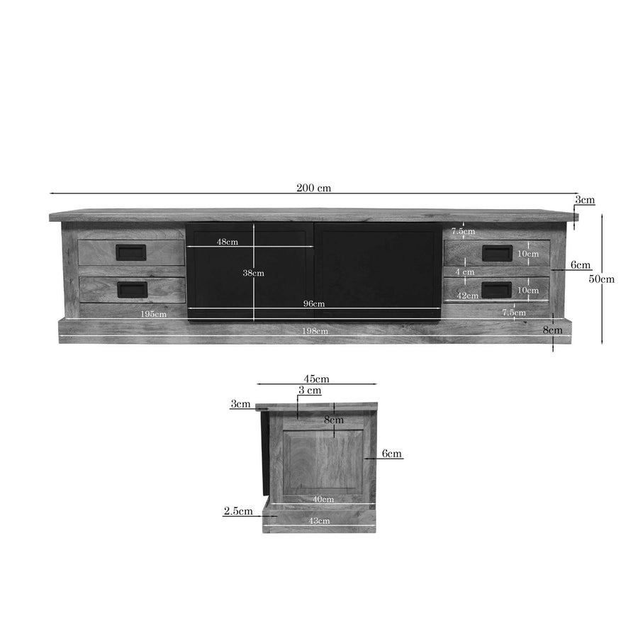 TV unit Noa natural – 200 x 45 x 50 cm
