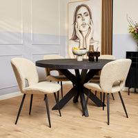 Starfurn Ronde eettafel Denver | Zwart | Ø140 cm - Mooier Thuis