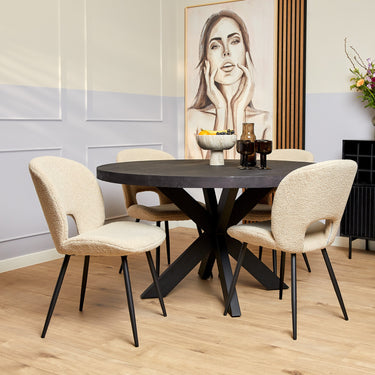 Ronde eettafel Denver | Zwart | Ø130 cm