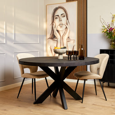 Ronde eettafel Denver | Zwart | Ø120 cm
