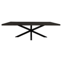 Rechthoekige eettafel Denver zwart - 180 cm - vooraanzicht