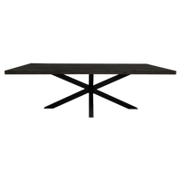 Rechthoekige eettafel Denver zwart - 180 cm - vooraanzicht