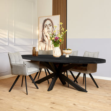 Ovale eettafel Denver | Zwart | 300 cm