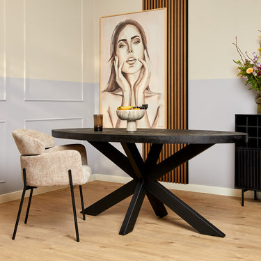 Ovale eettafel Denver | Zwart | 160 cm