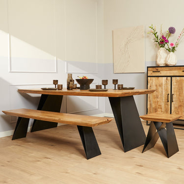 Mangohout eettafel Extense | Naturel | 240 cm