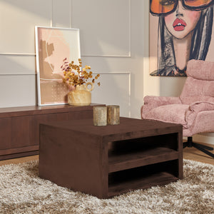 Salontafel Brussel walnoot | 80 x 80 cm