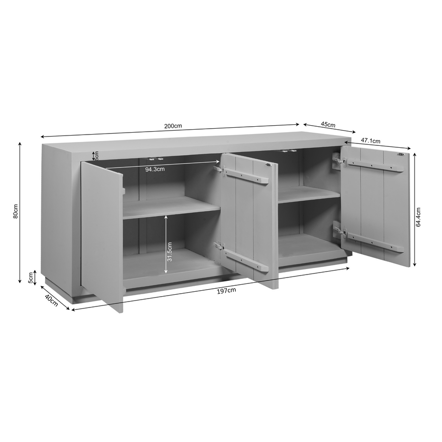 Dressoir Brussel bruin – 200 x 45 x 80 cm
