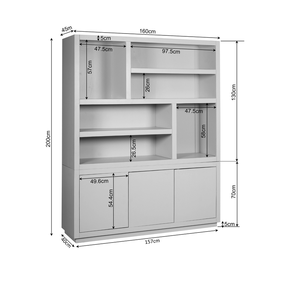 Bookcase Brussels Brown XL – 160 x 45 x 200 cm