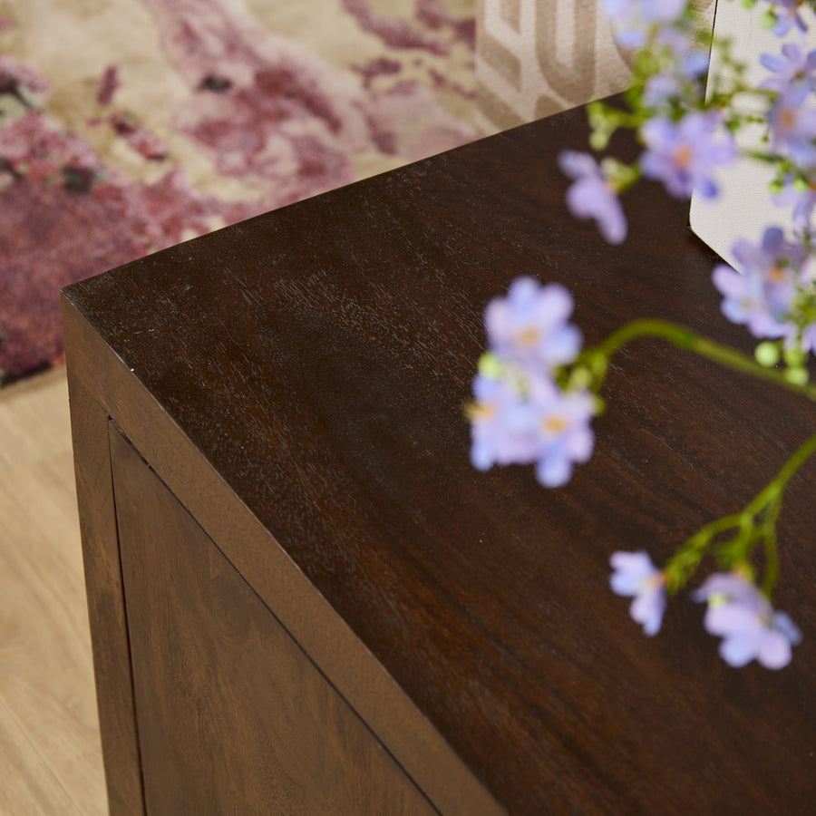 TV Unit Brussels - Brown 150 cm – Donkerbruin met zichtbare nerf