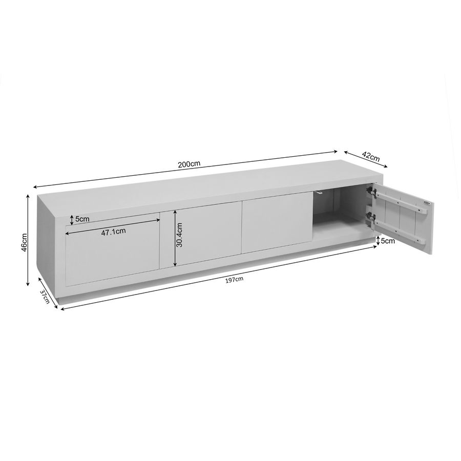 Tv-meubel Brussel bruin – 200 x 42 x 46 cm