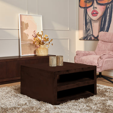Salontafel Brussel bruin | 80x80 cm
