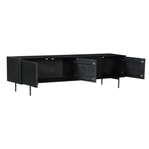 TV cabinet Madison black – Twee grote vakken