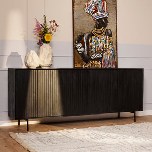 Dressoir Madison zwart | 210 cm