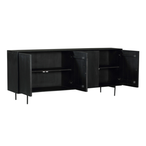 Highboard Madison Schwarz – Twee brede vakken
