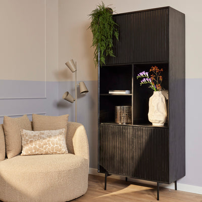 Vakkenkast Madison zwart | 90 cm