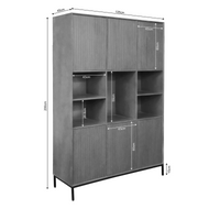 Vakkenkast XL Madison zwart | 135 cm - afbeelding 2
