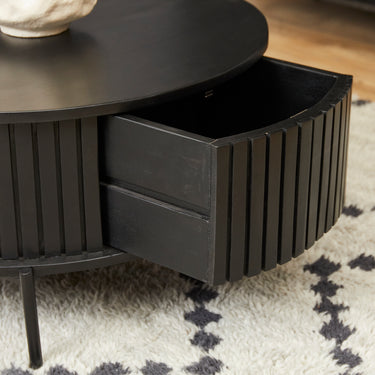 Salontafel Madison zwart | Rond 80 cm