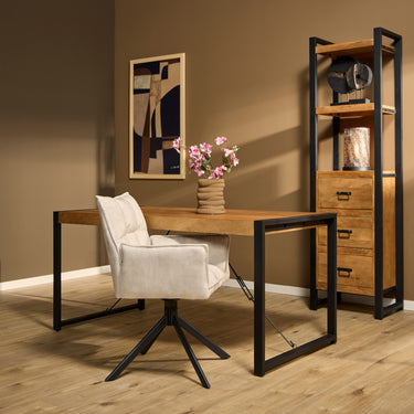 Mangohout eettafel Boaz | Naturel | 140 cm