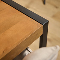 Rechthoekige eettafel Boaz naturel - 200 cm - detail van de rand