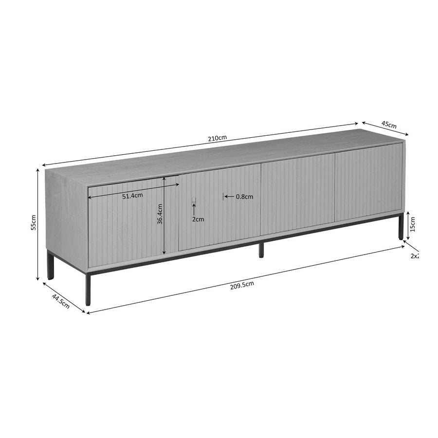Tv-meubel Madison bruin – 210 x 45 x 55 cm