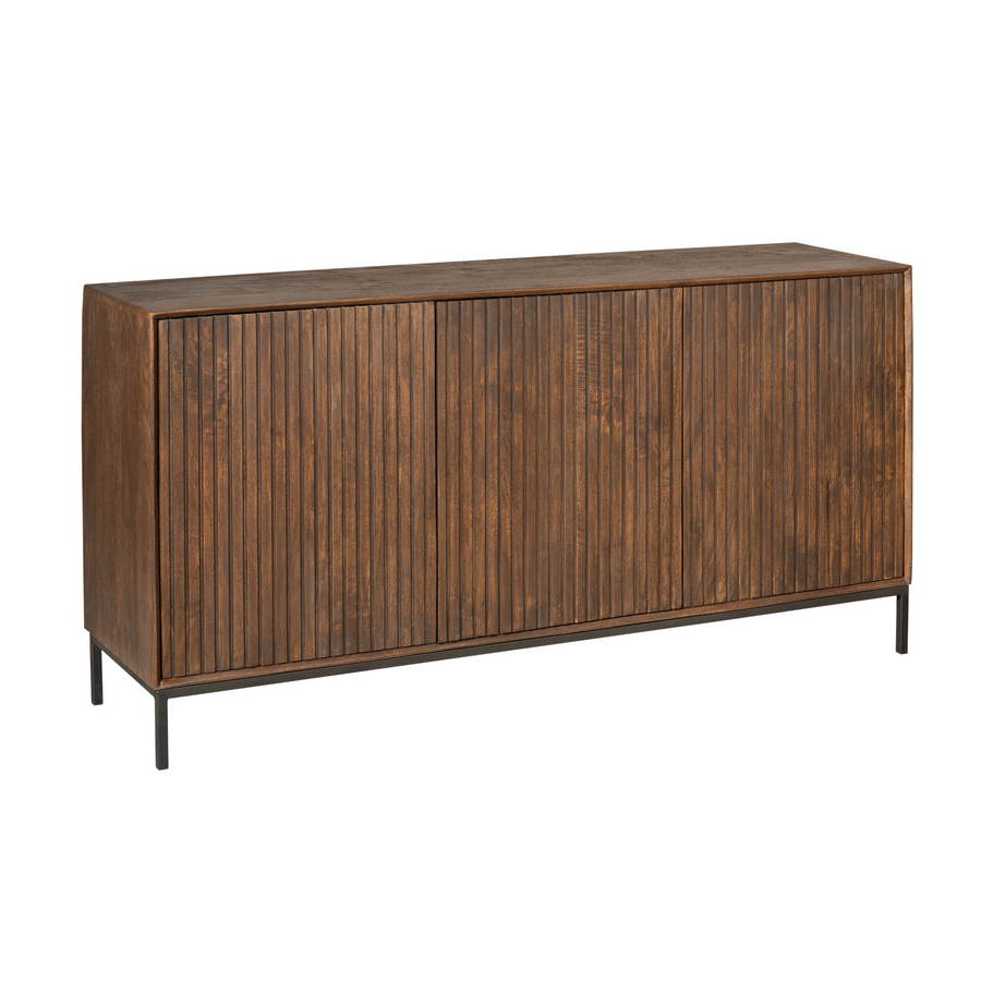 Sideboard Madison braun – Zwart metalen frame