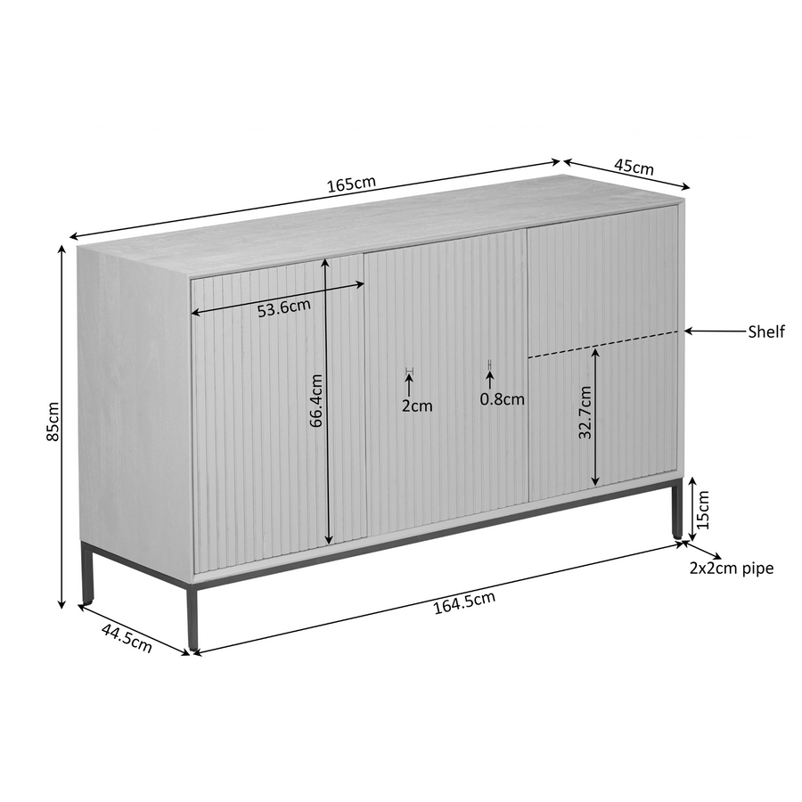 Sideboard Madison braun – 165 x 45 x 85 cm