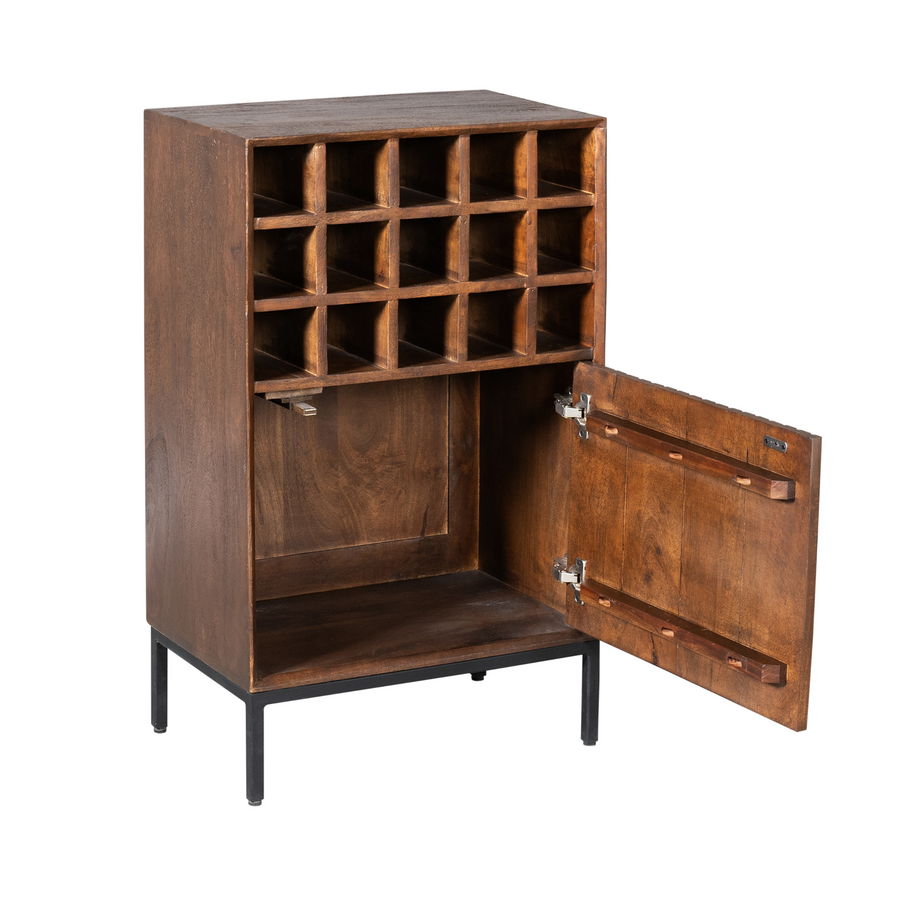 Weinschrank Madison braun – Groot vak achter de deur