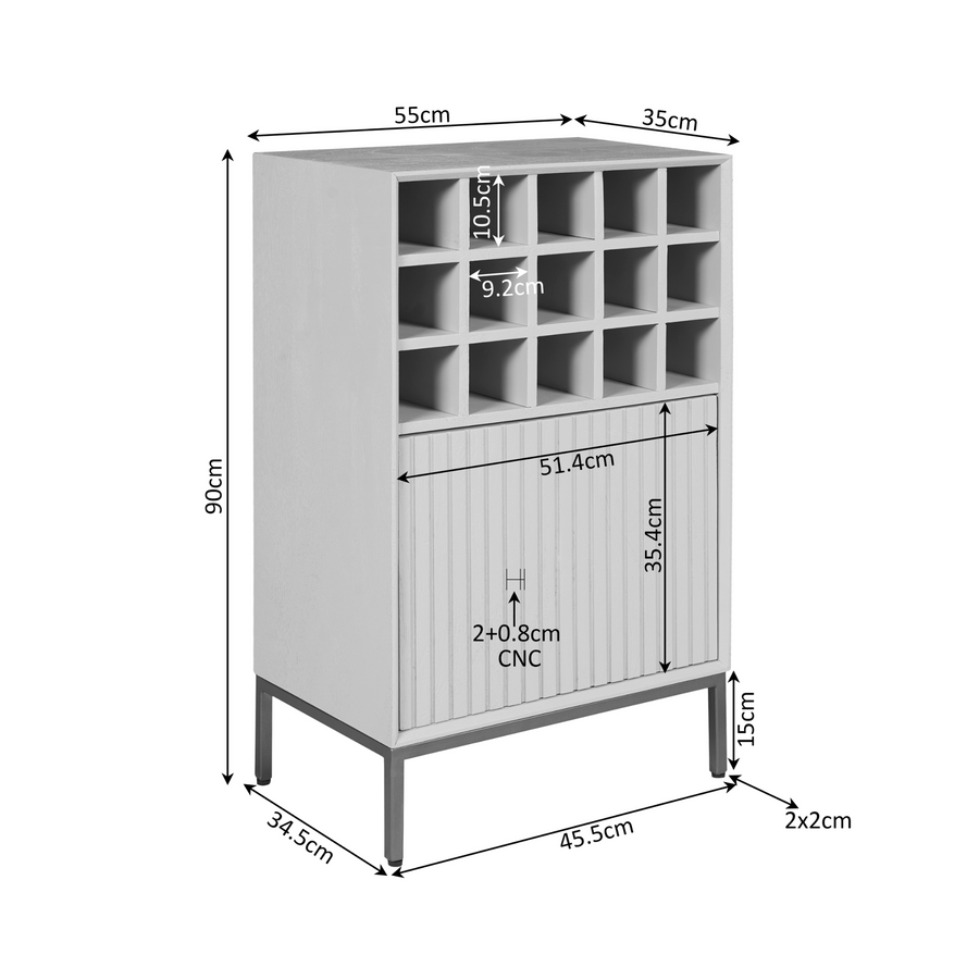 Weinschrank Madison braun – 55 x 35 x 90 cm
