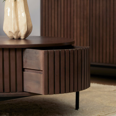 Salontafel Madison bruin | Ø80 cm