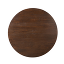 Ronde eettafel Madison bruin met houten kolomvoet - Ø130 cm - bovenaanzicht van het blad