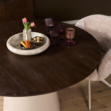 Ronde eettafel Madison | Bruin cilindervoet | Ø150 cm