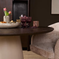 Starfurn Ronde eettafel Madison | Bruin cilindervoet | Ø130 cm - Mooier Thuis