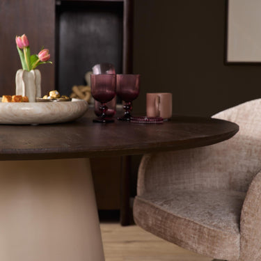 Ronde eettafel Madison | Bruin cilindervoet | Ø150 cm