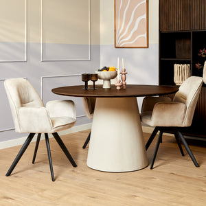 Ronde eettafel Madison | Bruin cilindervoet | Ø150 cm