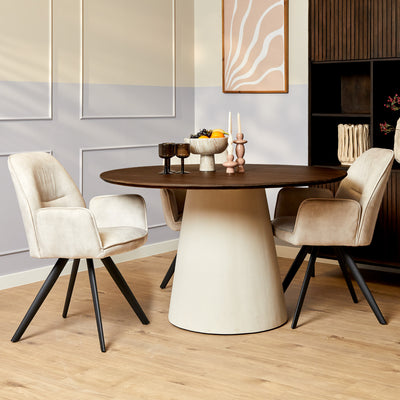 Ronde eettafel Madison | Bruin cilindervoet | Ø150 cm