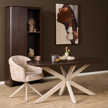 Deens ovale eettafel Madison | Bruin/zand | 240 cm
