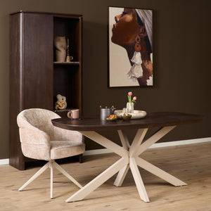 Deens ovale eettafel Madison | Bruin/zand | 280 cm