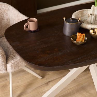 Deens ovale eettafel Madison | Bruin/zand | 160 cm